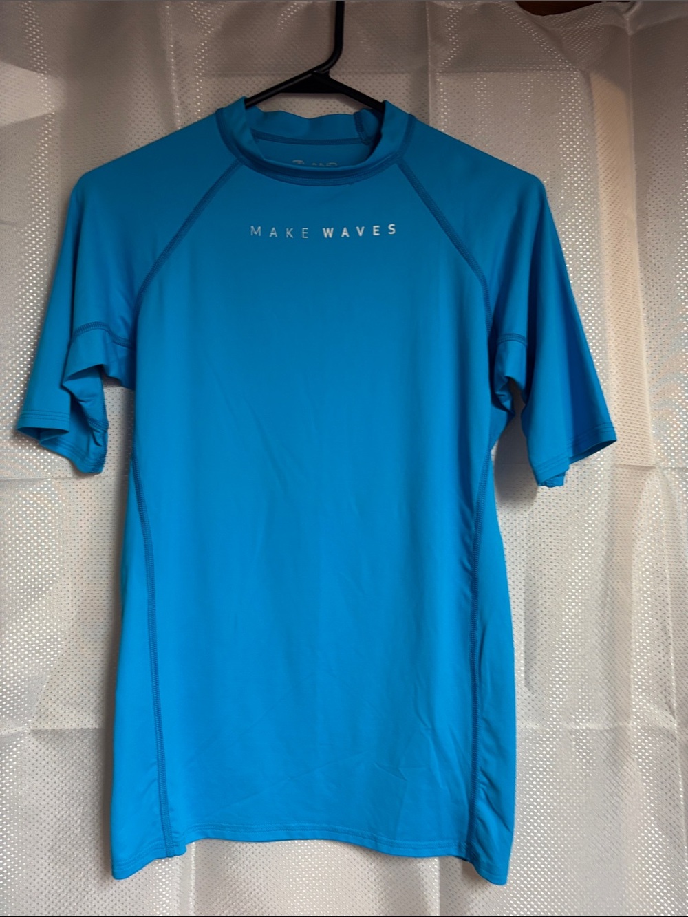 Lands' End Men's Short Sleeve Rash Guard - Turquoise Blue